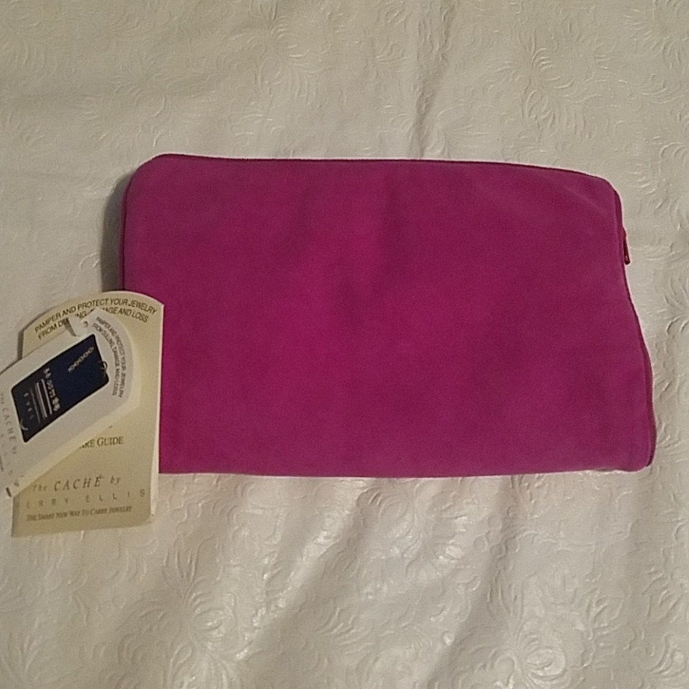 Perry Ellis Purple Ultra Suede Jewelry Cache NEW